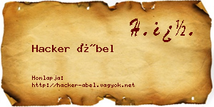 Hacker Ábel névjegykártya