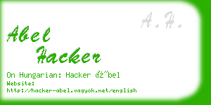 abel hacker business card